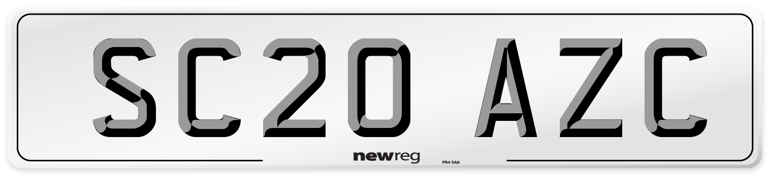 SC20 AZC Number Plate from New Reg
